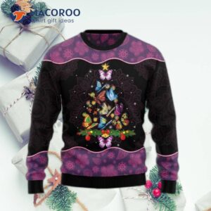 Butterfly Christmas Tree And Ugly Sweater