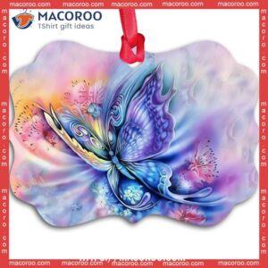 Butterfly Color Art Romantic Metal Ornament, Butterfly Ornament 2023