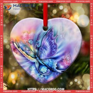 butterfly color art style heart ceramic ornament hallmark butterfly ornament 3