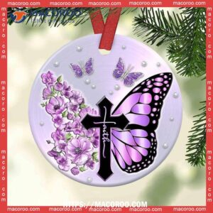 butterfly faith purple floral circle ceramic ornament butterfly garden ornaments 1