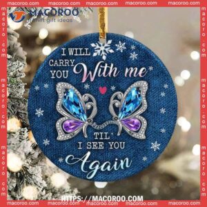 butterfly i will carry you circle ceramic ornament butterfly ornament 2023 1