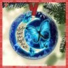 Butterfly Lover Butterflies Appear When Angels Are Near Circle Ceramic Ornament, Butterfly Christmas Ornament