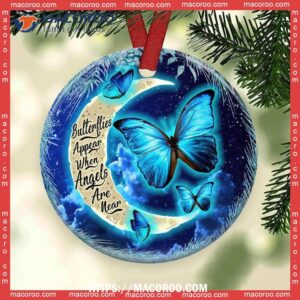 Butterfly Lover Butterflies Appear When Angels Are Near Circle Ceramic Ornament, Butterfly Christmas Ornament