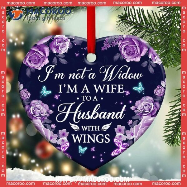 Butterfly Lover I’m Not A Window Wife To Husband With Wings Heart Ceramic Ornament, Butterfly Lawn Ornaments