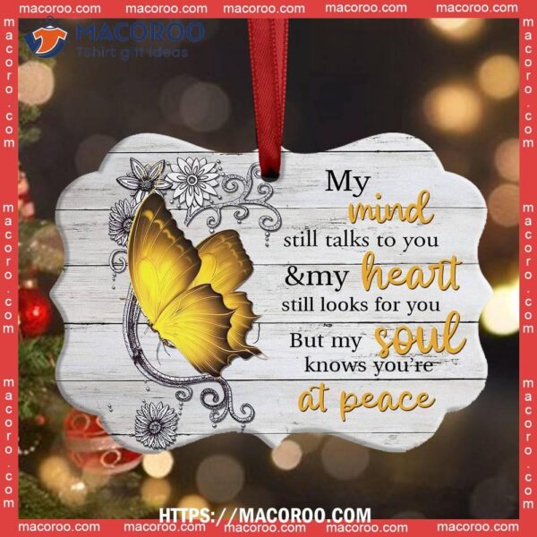 Butterfly Memorial Flowers My Mind Still Talk To You Metal Ornament, Hallmark Butterfly Ornament