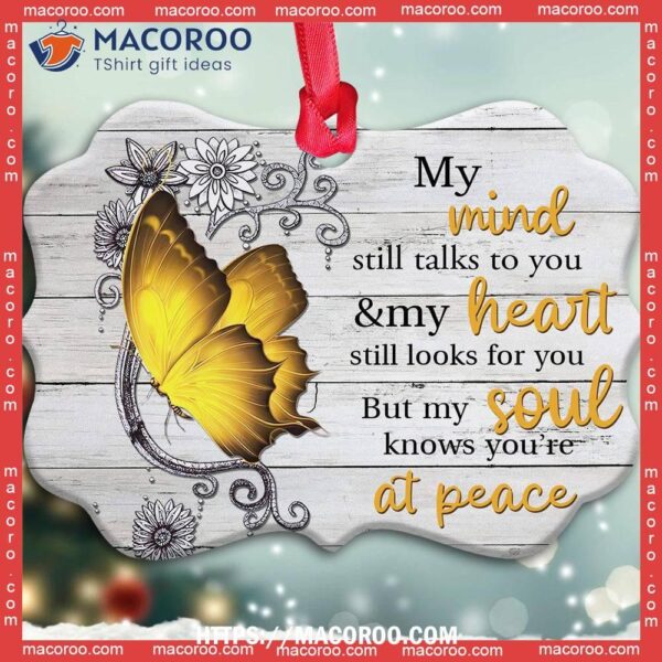 Butterfly Memorial Flowers My Mind Still Talk To You Metal Ornament, Hallmark Butterfly Ornament