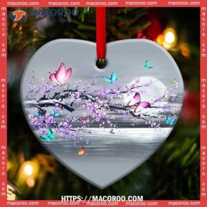 butterfly moon branch style heart ceramic ornament butterfly christmas ornament 1