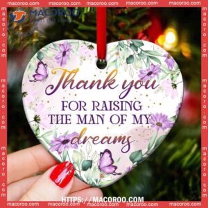 butterfly mother in law gift thank you for raising the man of my dreams heart ceramic ornament christmas tree butterfly ornaments 1