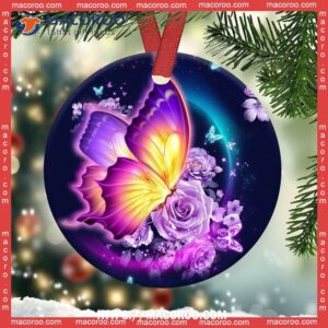 butterfly over night day circle ceramic ornament christmas tree butterfly ornaments 1
