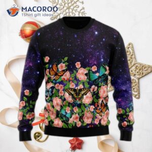 Butterfly-printed Ugly Christmas Sweater