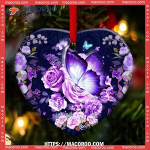 butterfly purple rose lover heart ceramic ornament butterfly ornament 2023 2