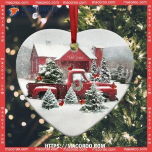 butterfly red truck snow christmas heart ceramic ornament butterfly christmas ornament 3