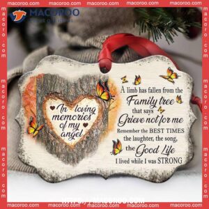 Butterfly Style Memory A Limb Has Fallen Metal Ceramic Ornament, Butterfly Christmas Ornaments
