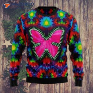 Butterfly Tie-dye Ugly Christmas Sweater