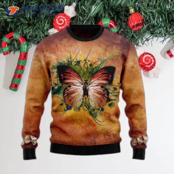 Butterfly Vintage Ugly Christmas Sweater