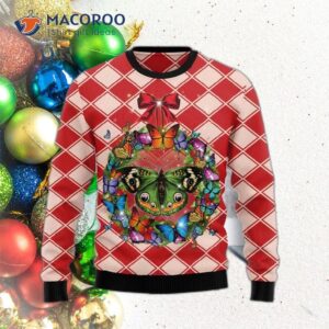 Butterfly Wreath Ugly Christmas Sweater