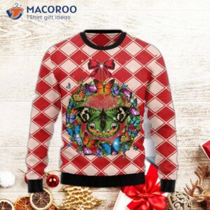 Butterfly Wreath Ugly Christmas Sweater