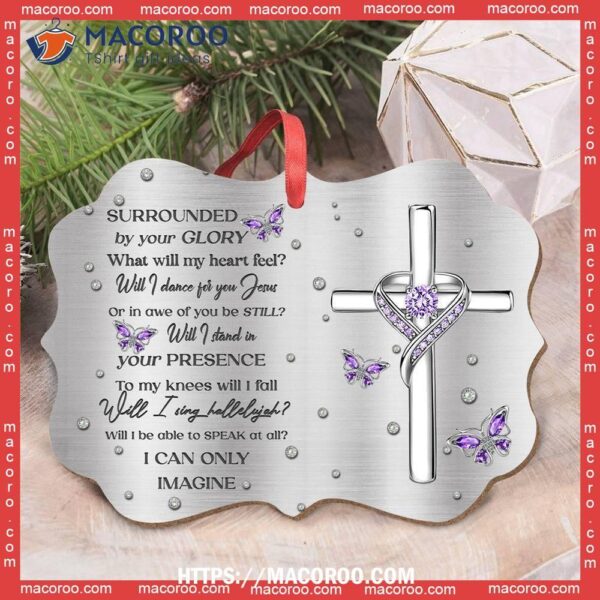 Butterly Jewelry Faith Imagine Metal Ornament, Butterfly Christmas Decorations