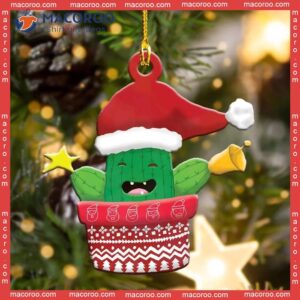 Cactus-shaped Christmas Acrylic Ornament