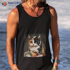 Calico Cat On A Quilshirt 3 calico cat on a quilt shirt tank top