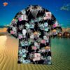 Camera Tropical Coconut Palm Tree Pattern Black Hawaiian Shirts