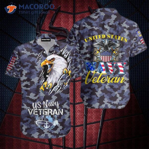 Camo U.s. Navy Veteran Eagle Hawaiian Shirts