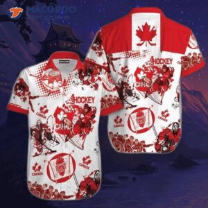Canada Hockey Tropical Red Hawaiian Shirts