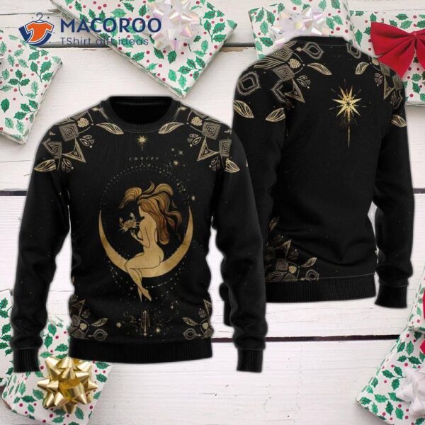 Cancer Gold Zodiac Ugly Christmas Sweater