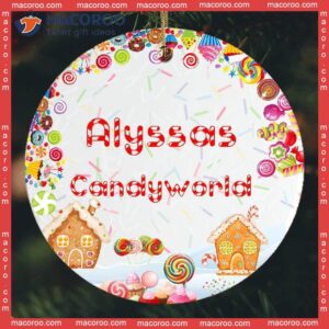 Candyworld Custom-name Christmas Ceramic Ornament