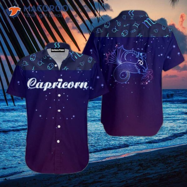 Capricorn Zodiac Galaxy And Hawaiian Sign Shirts