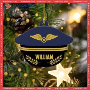 Captain Pilot Hat Custom-shaped Photo Christmas Acrylic Ornament