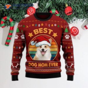 Cardigan Welsh Corgi “best Dog Mom Ever” Ugly Christmas Sweater