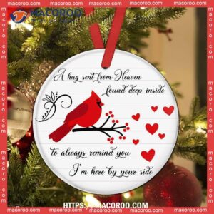 cardinal a hug sent from heaven circle ceramic ornament cardinal tree ornaments 2