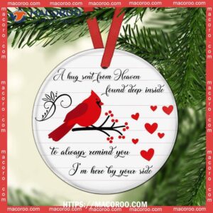 cardinal a hug sent from heaven circle ceramic ornament cardinal tree ornaments 3