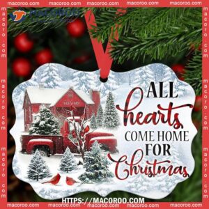 cardinal all hearts come home for christmas metal ornament red cardinal ornament 2