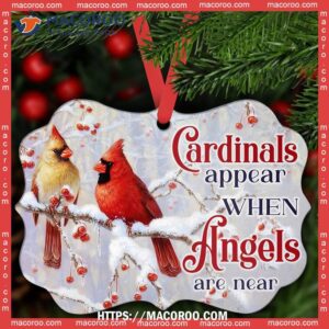 cardinal angels are near memorial metal ornament cardinal christmas ornaments 2