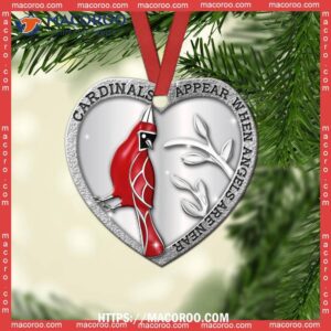 Cardinal Appear When Angels Are Near Heart Ceramic Ornament, Cardinal Christmas Ornaments