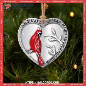 cardinal appear when angels are near heart ceramic ornament cardinal christmas ornaments 2