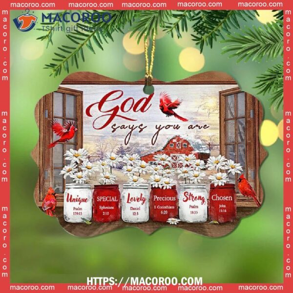 Cardinal Birds God Says You Are Metal Ornament, Hallmark Cardinal Ornament