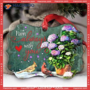 Cardinal I Am Always With You Metal Ornament, Cardinal Tree Ornaments