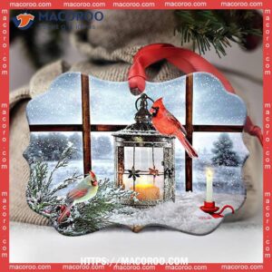 Cardinal Lantern Winter Is Coming Metal Ornament, Cardinal Tree Ornaments
