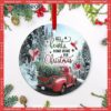 Cardinal Red Truck Come Home Circle Ceramic Ornament, Cardinal Bird Ornaments