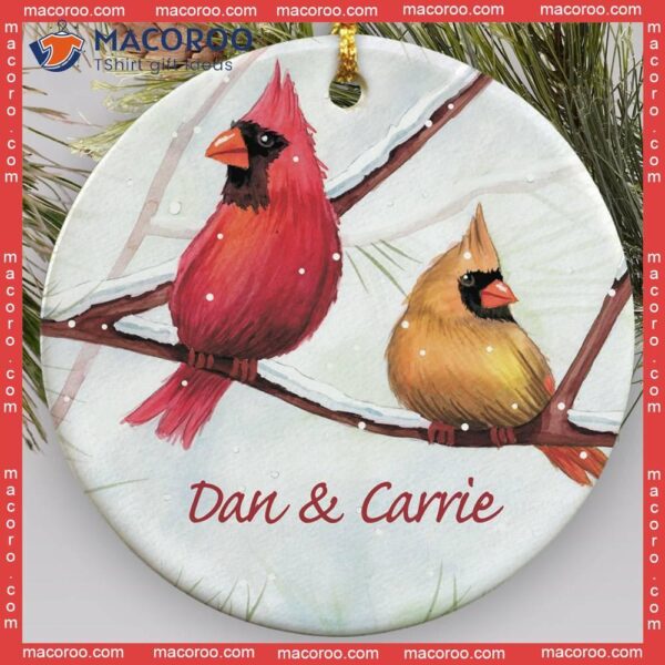 Cardinal’s Custom Name Christmas Ceramic Ornament