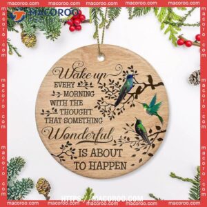 Cardinal Something Wonderful Is About To Happen Circle Ceramic Ornament, Red Cardinal Ornament