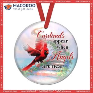 Cardinal Red Truck Lover Christmas Metal Ornament, Cardinal Christmas Ornaments