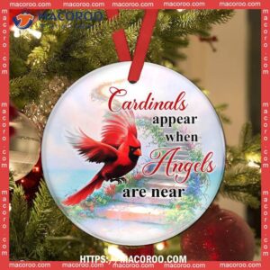 cardinal when angels are near circle ceramic ornament cardinal decorations 1