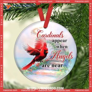 cardinal when angels are near circle ceramic ornament cardinal decorations 2