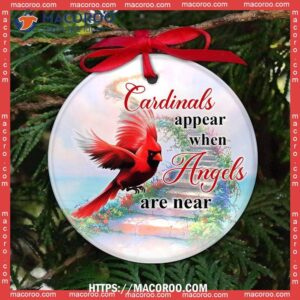 cardinal when angels are near circle ceramic ornament cardinal decorations 3