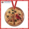 Cardinal Wooden Love Forever Circle Ceramic Ornament, Cardinal Christmas Ornaments