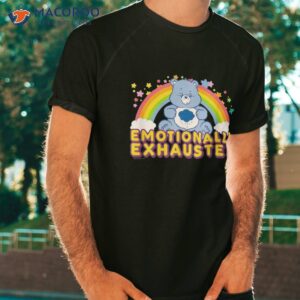 care bears emotionally exhausted rainbow mad bear logo shirt tshirt